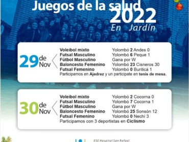 Juegos de las salud resultados