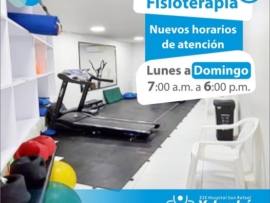 Nuevo horario de atención en fisioterapia