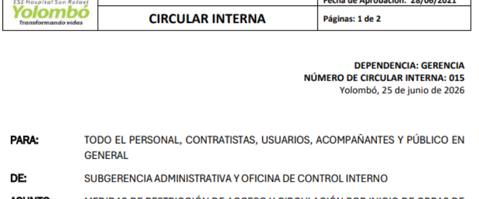 015 CIRCULACION PLACA DEPORTIVA_NÚMERO DE CIRCULAR INTERNA_015